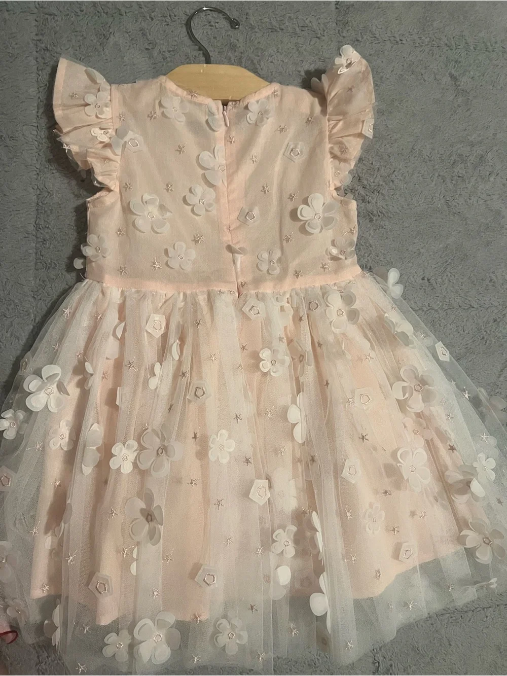Girls Pink Floral Tulle Party Dress